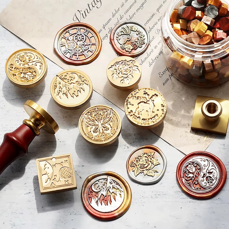 9 Wax Seals+1 Handle, Wax Seal - Wax Seal Stamp Set 评论和价格